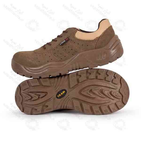 کفش ایمنی اندیشه مدل پاور کوتاه رنگ خاکی