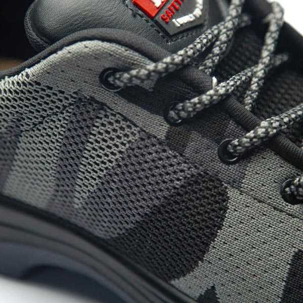 کفش ایمنی بافتی دو رنگ آبی و خاکستری مدل 599