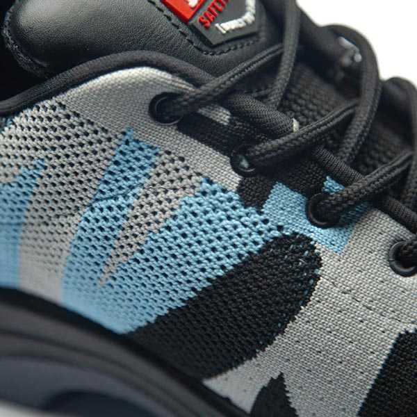 کفش ایمنی بافتی دو رنگ آبی و خاکستری مدل 599