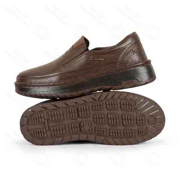 کفش اداری برند اندیشه مدل کلارک تمام چرم رنگ قهوه ای