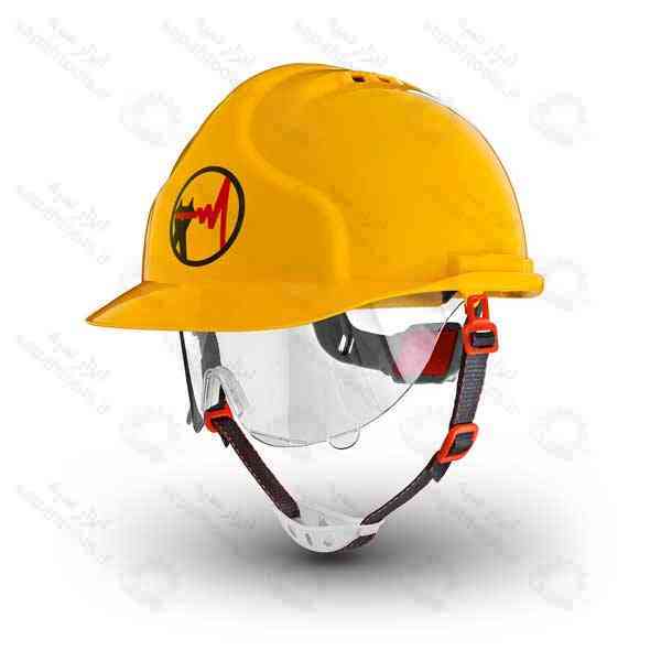 کلاه ایمنی صنعتی MK7-E هترمن با عینک ایمنی متحرک عایق برق