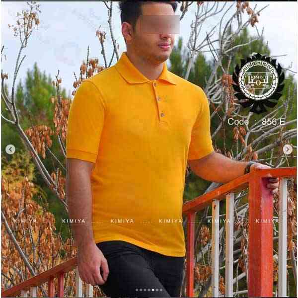تی شرت کار مردانه کیمیا کد 856E رنگ زرد