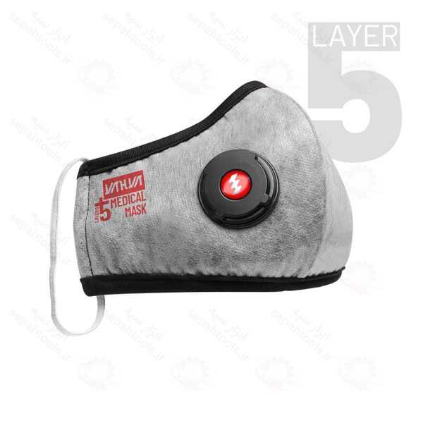 ماسک پزشکی فیلتر دار 5 لایه بسته بندی تکی یحیی