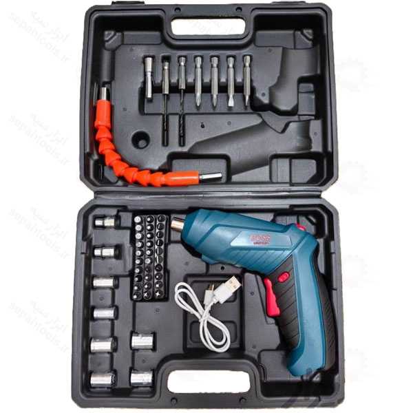 پیچ گوشتی شارژی تاشو باس