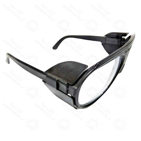 عینک ایمنی بغل دار شیشه ساده تک پلاست