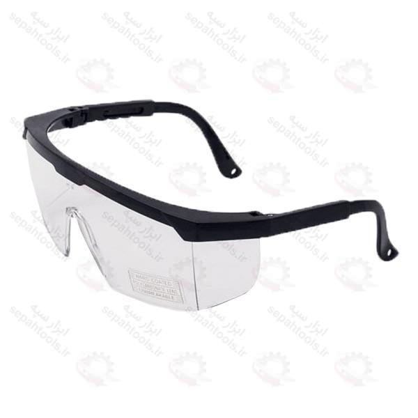 عینک ایمنی دسته ریگلاژی رنگ سفید