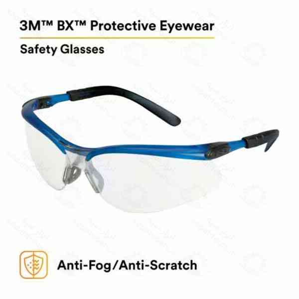 عینک ایمنی لنز ضد مه شفاف 3M مدل 11471
