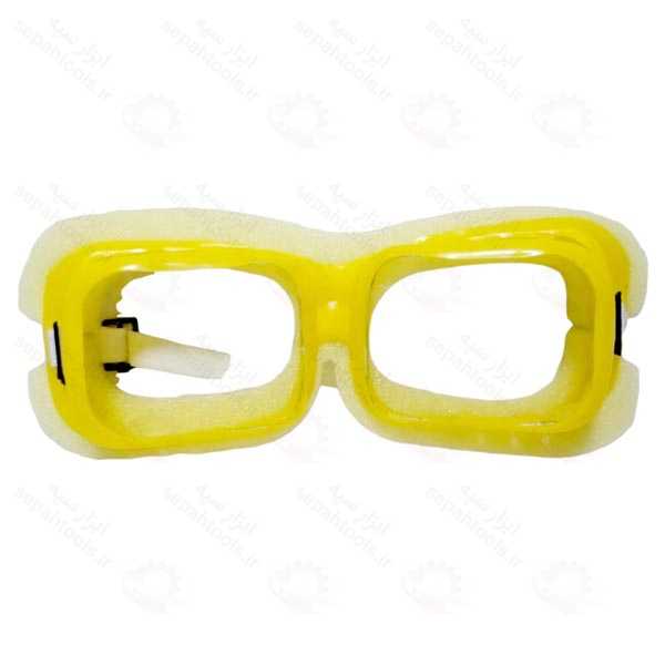 عینک ایمنی دور ابری موتوری زرد رنگ