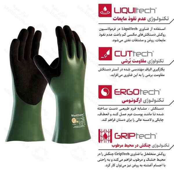 دستکش ضد اسید و ضد برش MaxiChem Cut