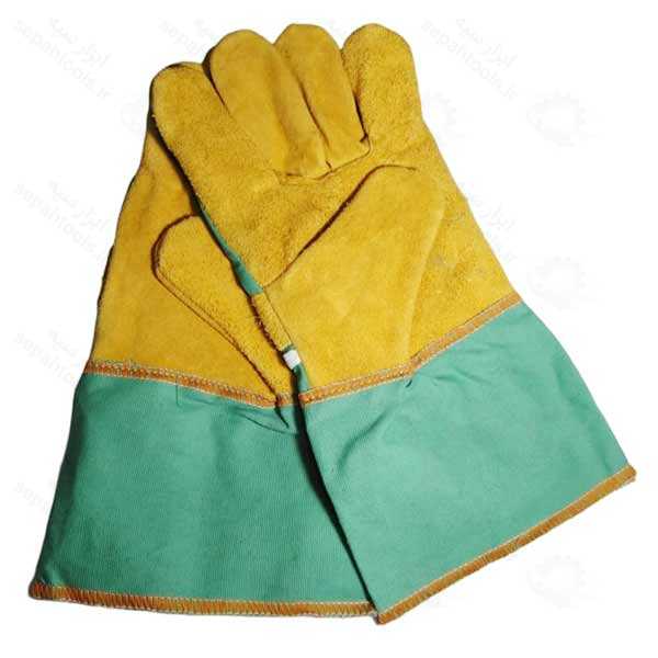 دستکش کف چرم ساق برزنتی ایمن تاپ