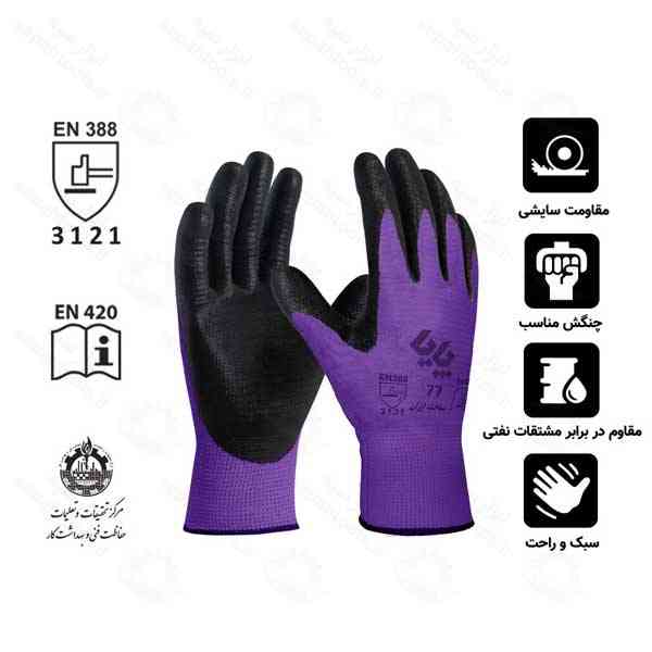 دستکش کار، دستکش ایمنی کف مواد پایا