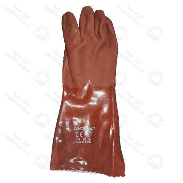 دستکش ضد اسید بلند کف سمباده ای