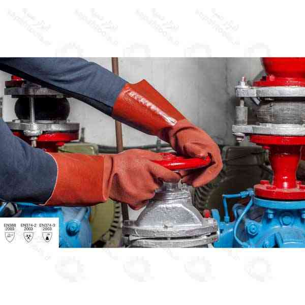 دستکش ایمنی مقاوم مواد شیمیایی سمباده ای برند پوشا