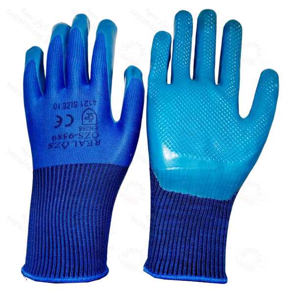 دستکش ایمنی کف لاستیکی نیتریل پاکستانی