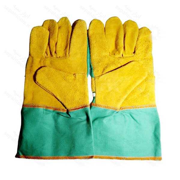 دستکش کف چرم ساق برزنتی ایمن تاپ