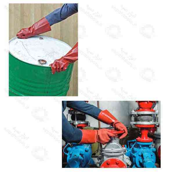 دستکش ایمنی مقاوم به مواد شیمیایی مدل سوپر کد PS40 برند پوشا