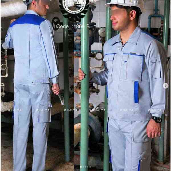 کاپشن و شلوار کیمیا مدل سناتور کد 866B رنگ طوسی آبی
