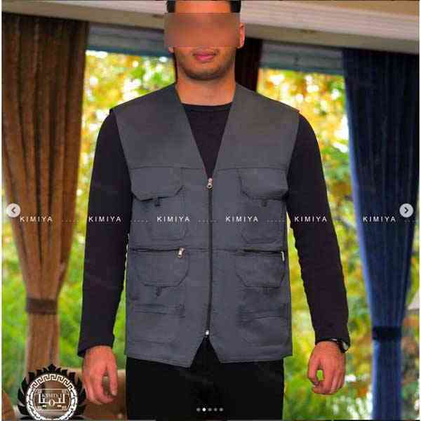 جلیقه خبرنگاری کیمیا کد 867E رنگ طوسی