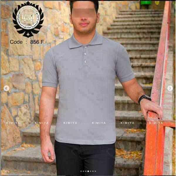 تی شرت کار مردانه کیمیا کد 856F رنگ طوسی