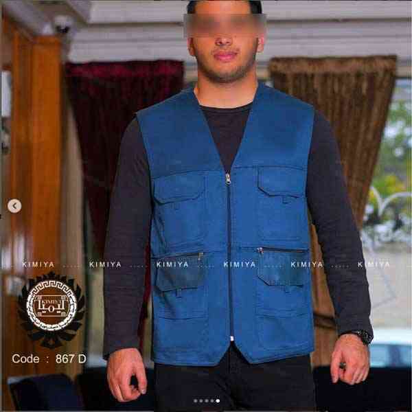 جلیقه خبرنگاری کیمیا کد 867D رنگ آبی