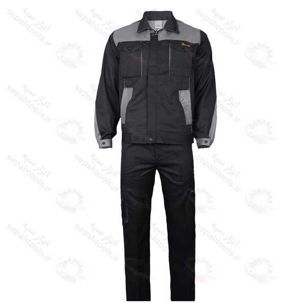 لباس کار دو تکه مهندسی برند رایکا طوسی استخوانی