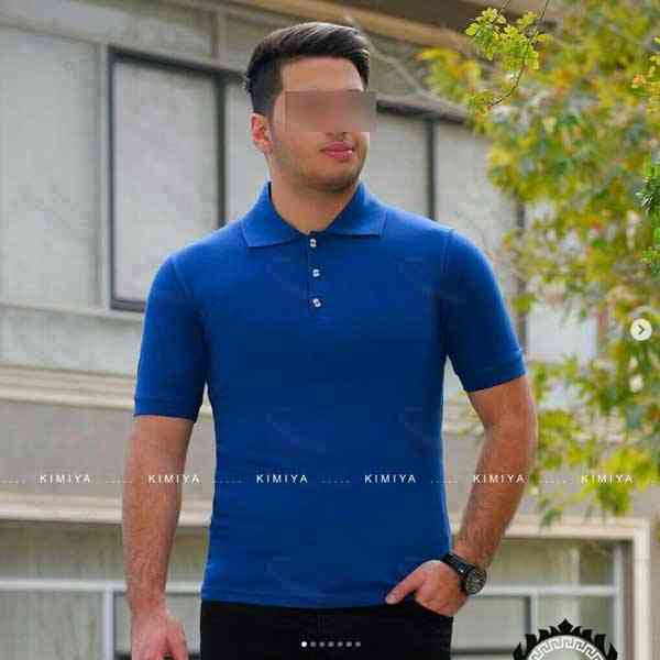 تی شرت کار مردانه کیمیا کد 856B رنگ آبی