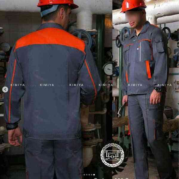 کاپشن و شلوار کیمیا مدل سناتور کد 866C رنگ سرمه ای نارنجی