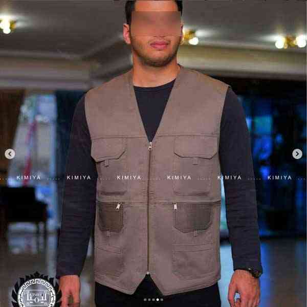 جلیقه خبرنگاری کیمیا کد 867C رنگ خاکستری