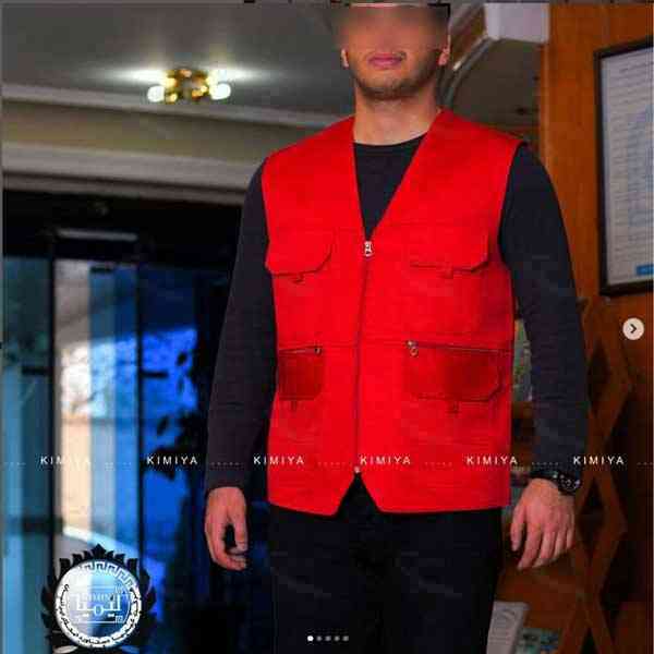 جلیقه خبرنگاری کیمیا کد 867B رنگ قرمز