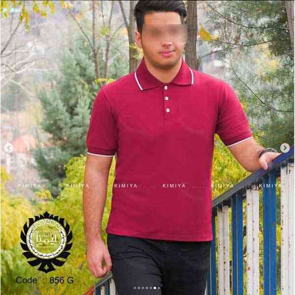 تی شرت کار مردانه کیمیا کد 856G رنگ قرمز تیره