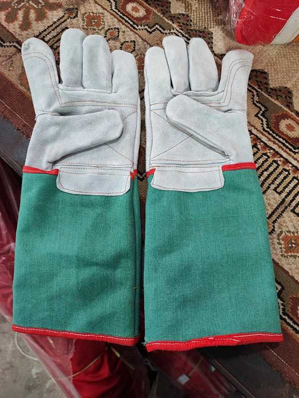 تولید دستکش کارگری و دستکش چرمی کف دوبل ایمنی
